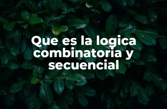 Que es la Logica Combinatoria y Secuencial