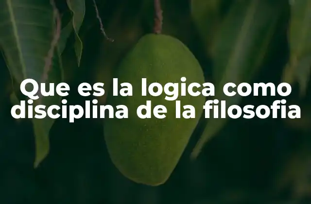 Que es la Logica como Disciplina de la Filosofia