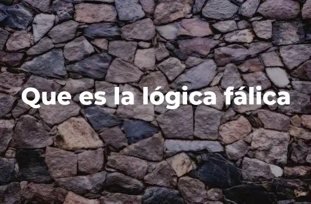 Que es la Lógica Fálica