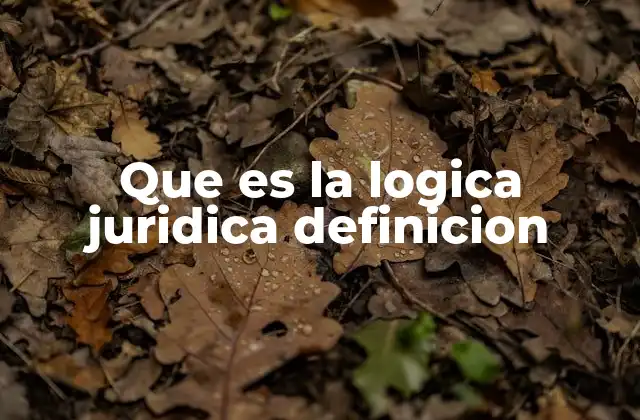 Que es la Logica Juridica Definicion