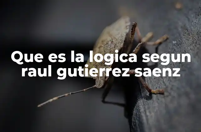 Que es la Logica Segun Raul Gutierrez Saenz