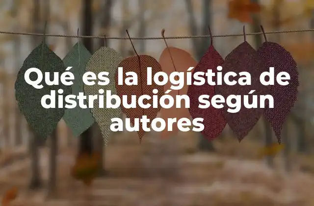 Qué es la Logística de Distribución según Autores
