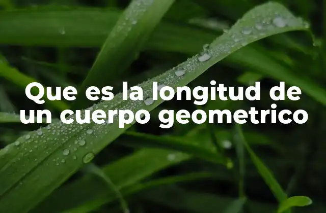 Que es la Longitud de un Cuerpo Geometrico