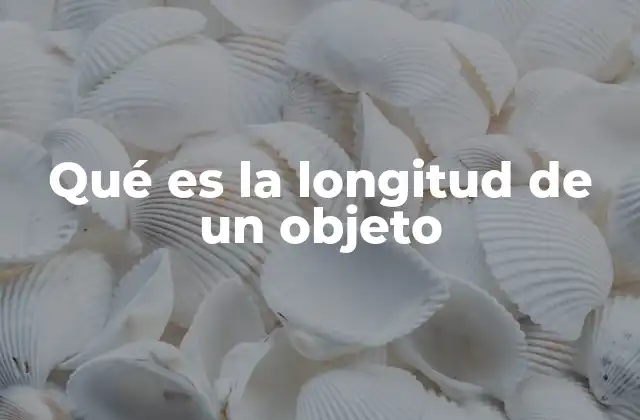 Qué es la Longitud de un Objeto