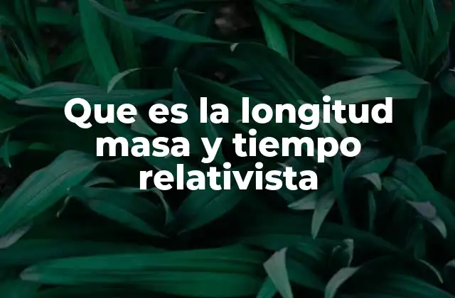 Que es la Longitud Masa y Tiempo Relativista 2 ¿Cómo se transforman la longitud, la masa y el tiempo en la relatividad especial?