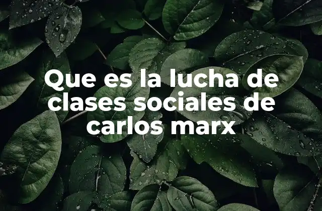 Que es la Lucha de Clases Sociales de Carlos Marx 2 La evolución histórica de las clases sociales según Marx