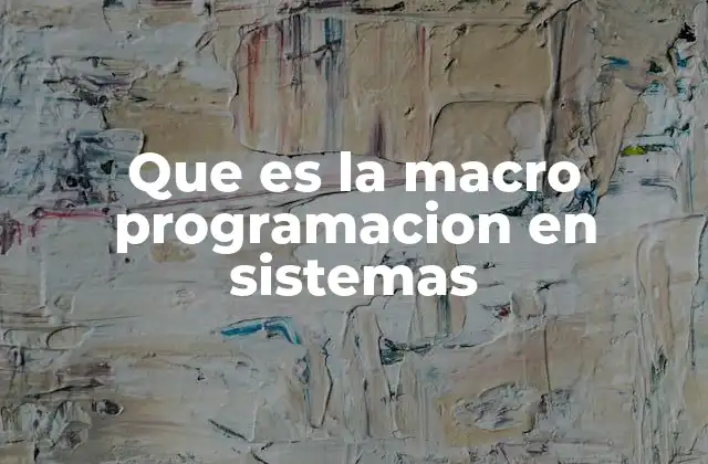 Que es la Macro Programacion en Sistemas