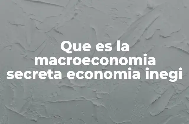 Que es la Macroeconomia Secreta Economia Inegi