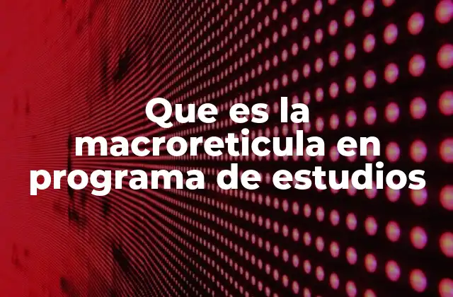 Que es la Macroreticula en Programa de Estudios 2 La importancia de la macroretícula en la educación superior