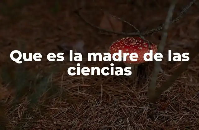Que es la Madre de las Ciencias