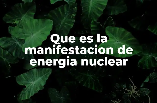 Que es la Manifestacion de Energia Nuclear