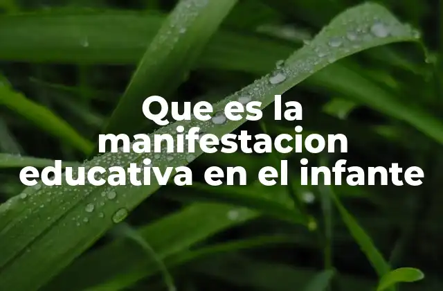 Que es la Manifestacion Educativa en el Infante