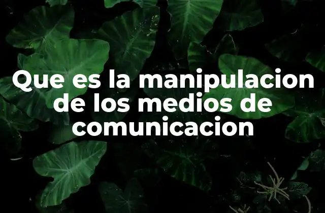 Que es la Manipulacion de los Medios de Comunicacion