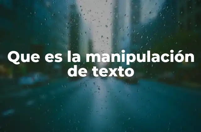 Que es la Manipulación de Texto
