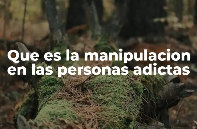 Que es la Manipulacion en las Personas Adictas