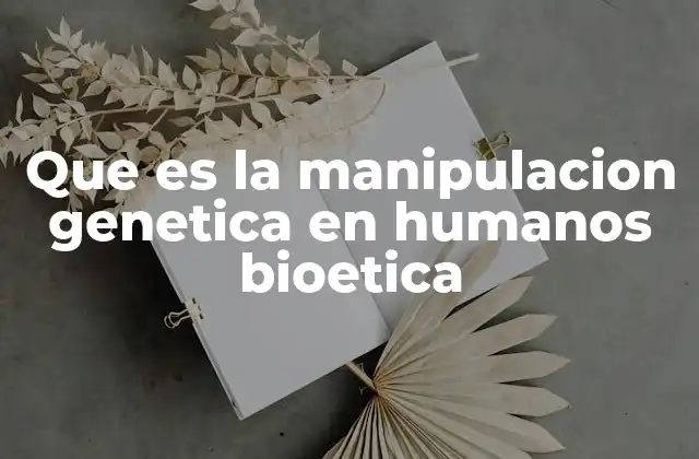 Que es la Manipulacion Genetica en Humanos Bioetica
