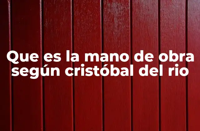 Que es la Mano de Obra según Cristóbal Del Rio