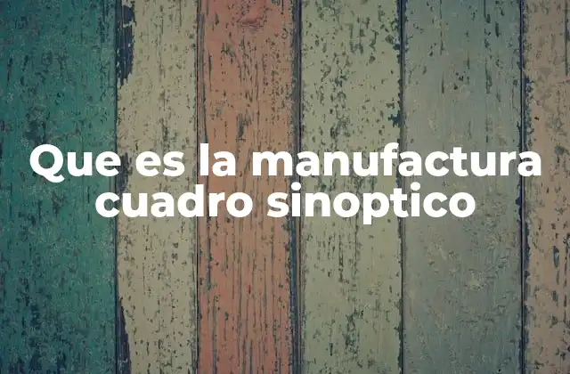 Que es la Manufactura Cuadro Sinoptico