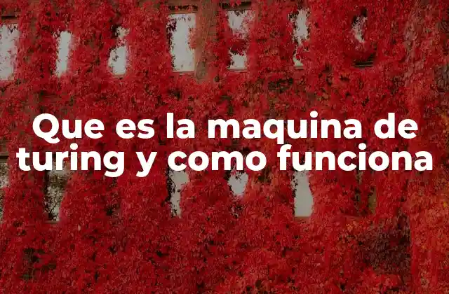 Que es la Maquina de Turing y como Funciona