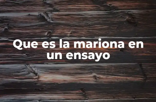 Que es la Mariona en un Ensayo