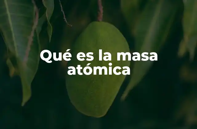 Qué es la Masa Atómica