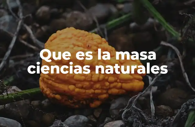 Que es la Masa Ciencias Naturales