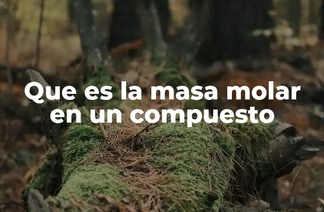 Que es la Masa Molar en un Compuesto