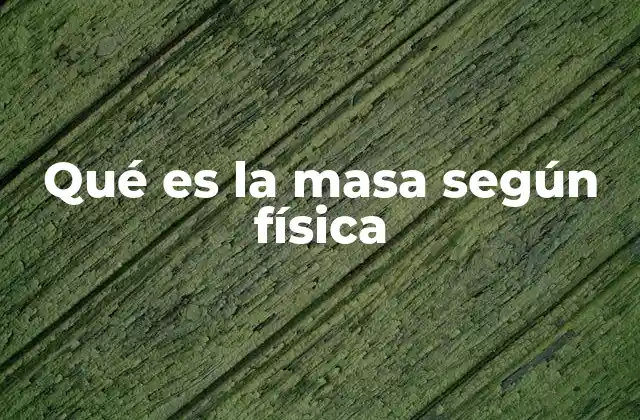 Qué es la Masa según Física