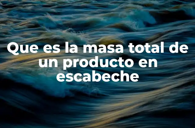 Que es la Masa Total de un Producto en Escabeche