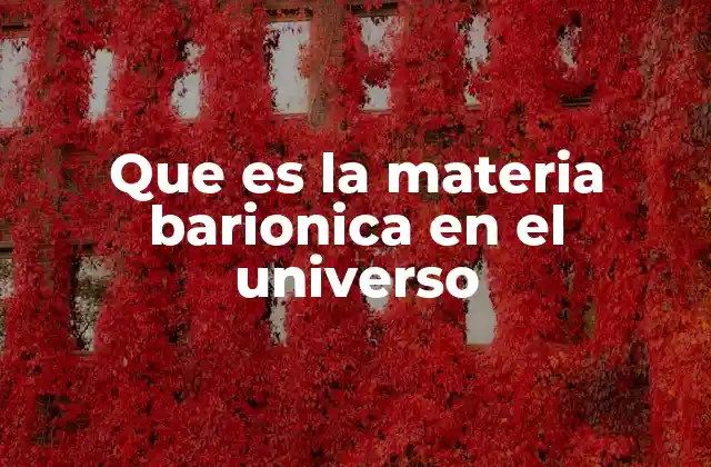 Que es la Materia Barionica en el Universo