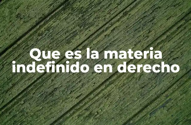 Que es la Materia Indefinido en Derecho 2 La importancia de la materia indefinida en la organización judicial