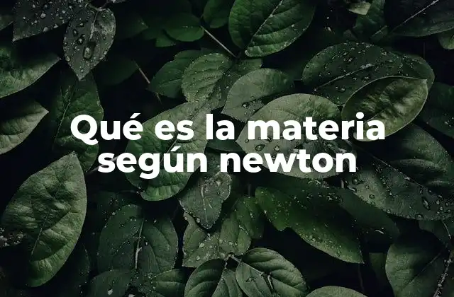 Qué es la Materia según Newton