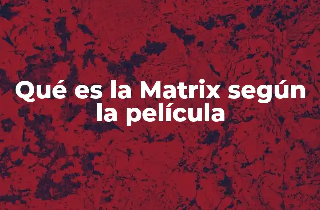 Qué es la Matrix según la Película