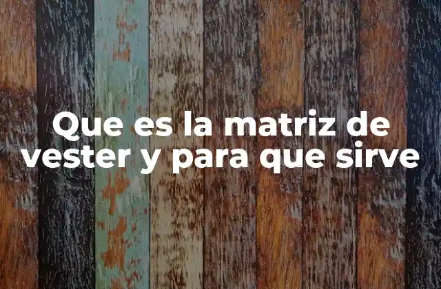 Que es la Matriz de Vester y para que Sirve