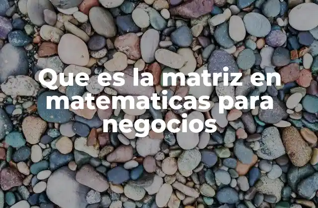 Aplicaciones de las matrices en el mundo empresarial