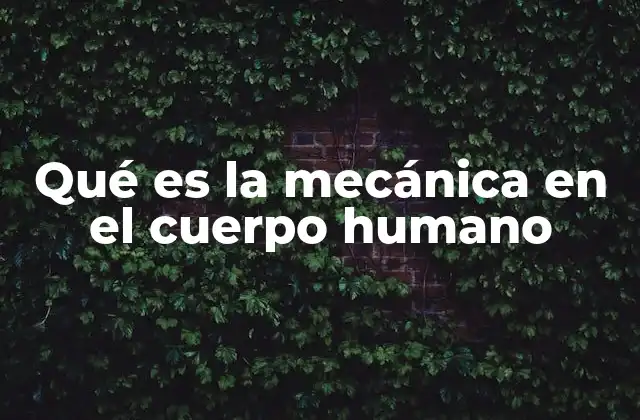 Qué es la Mecánica en el Cuerpo Humano