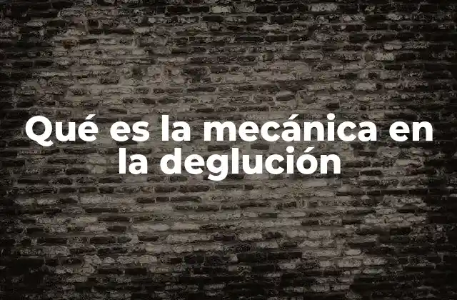Qué es la Mecánica en la Deglución