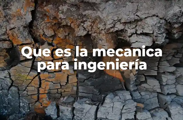 Que es la Mecanica para Ingeniería