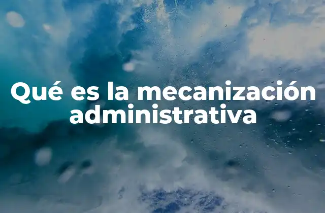 Qué es la Mecanización Administrativa