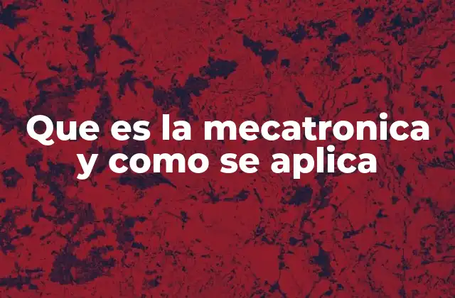 Que es la Mecatronica y como Se Aplica