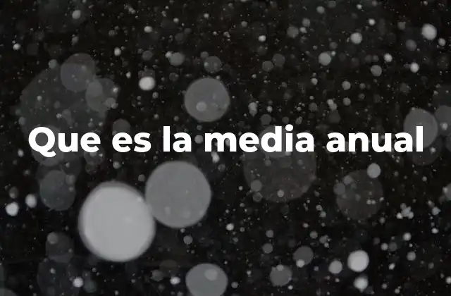 Que es la Media Anual