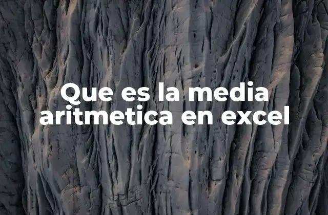 Que es la Media Aritmetica en Excel