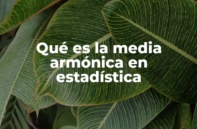 Qué es la Media Armónica en Estadística