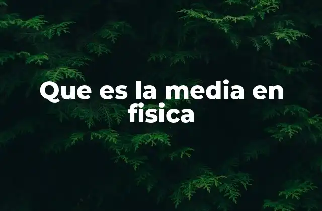 Que es la Media en Fisica