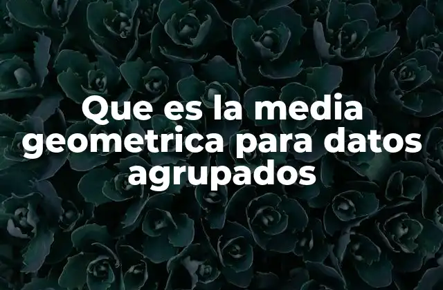 Que es la Media Geometrica para Datos Agrupados
