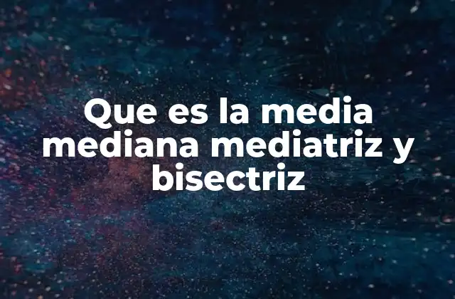 Que es la Media Mediana Mediatriz y Bisectriz