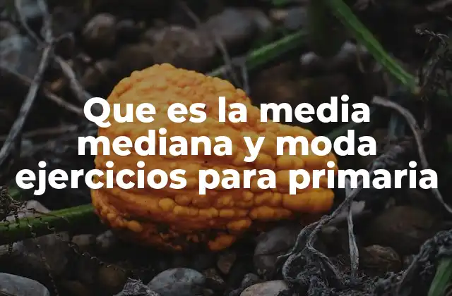 Que es la Media Mediana y Moda Ejercicios para Primaria