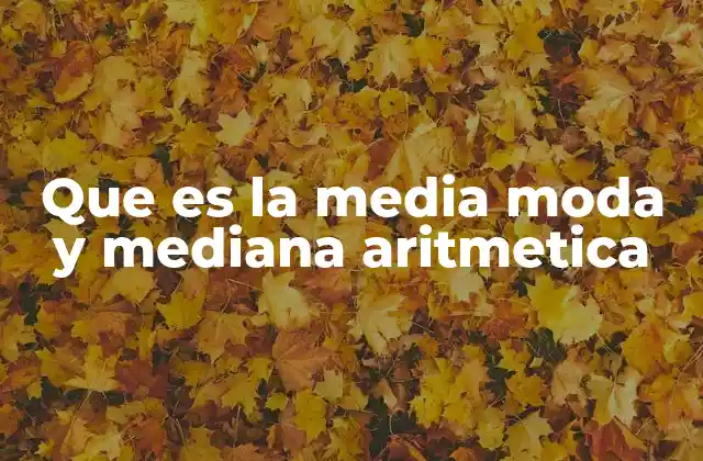 Que es la Media Moda y Mediana Aritmetica