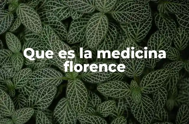 Que es la Medicina Florence