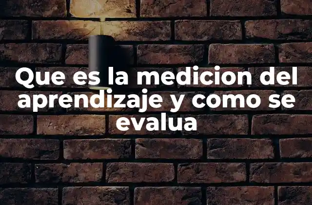 Que es la Medicion Del Aprendizaje y como Se Evalua
